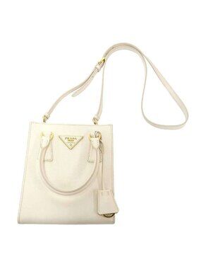 Prada Saffiano Small Leather Shoulder Bag White